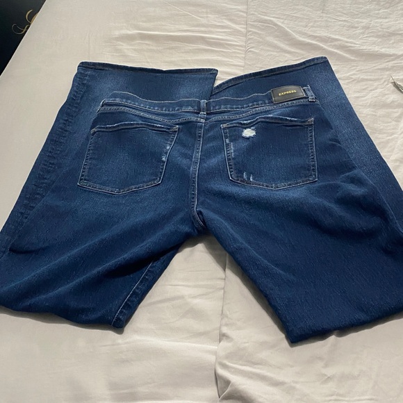 Express 70’s Flare Indigo Denim Jeans -12L - Picture 3 of 10
